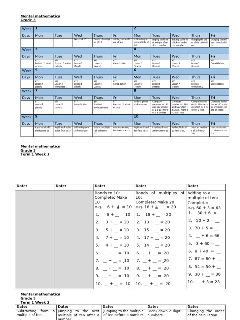MIP Grade 3 Mental Mathematics Activities-1 | PDF | Chess Theory | Chess