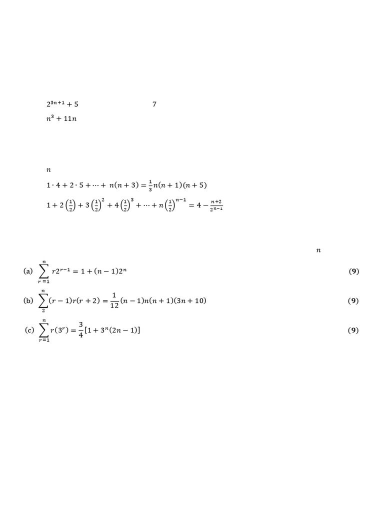 Homework+6 Proof+by+Mathematical+Induction | PDF