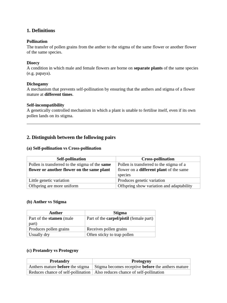 Pollination | PDF | Pollination | Flowers