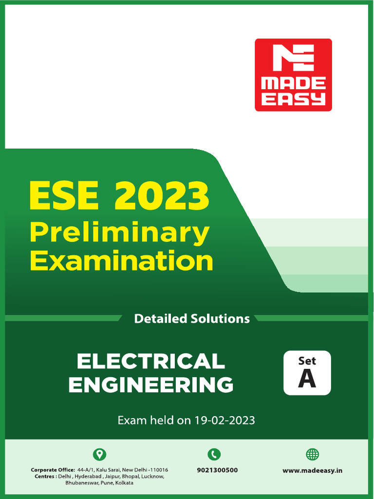 EE ESE 2023 Prelims ExamSolution | PDF
