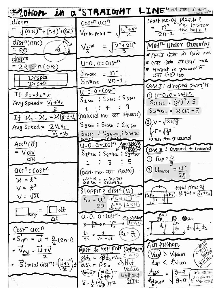 Kinematics Notes | PDF