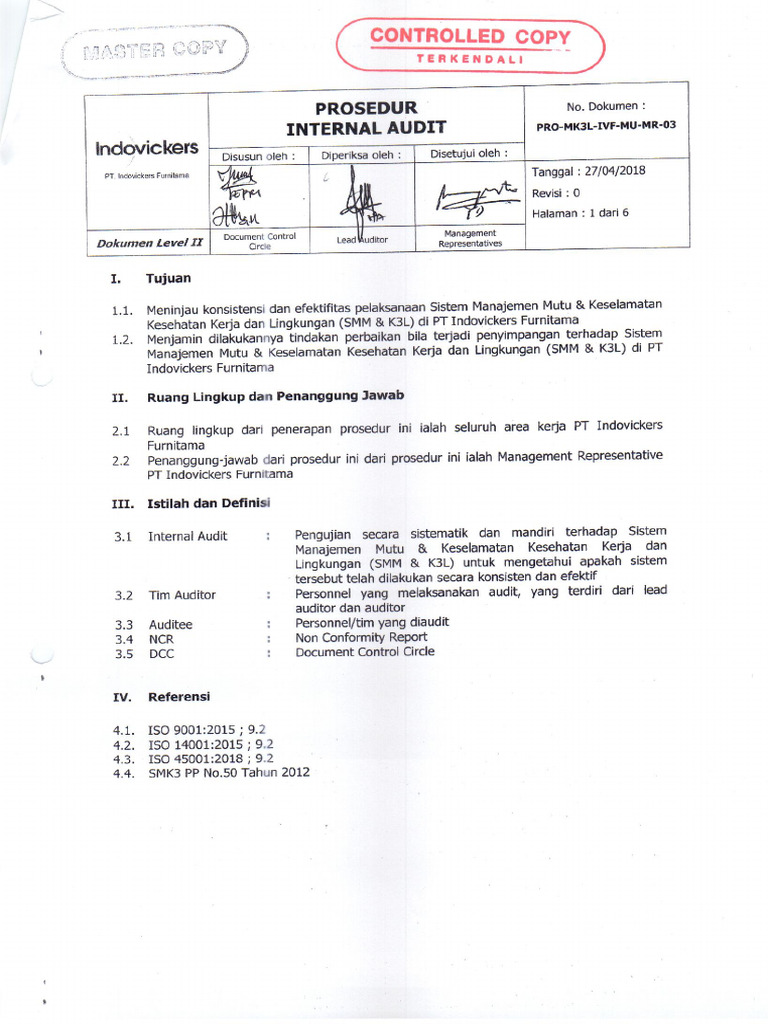 Appendix 8 - Prosedur Internal Audit | PDF