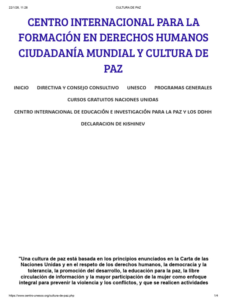 Cultura de Paz | PDF | Paz | Derechos humanos
