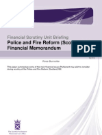SB 12-15 Police and Fire Reform (Scotland) Bill: Financial Memorandum (550KB PDF