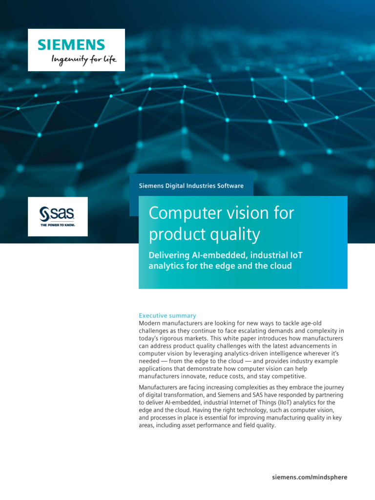 Computer Vision For Product Quality | PDF | Internet Of Things | Cloud ...