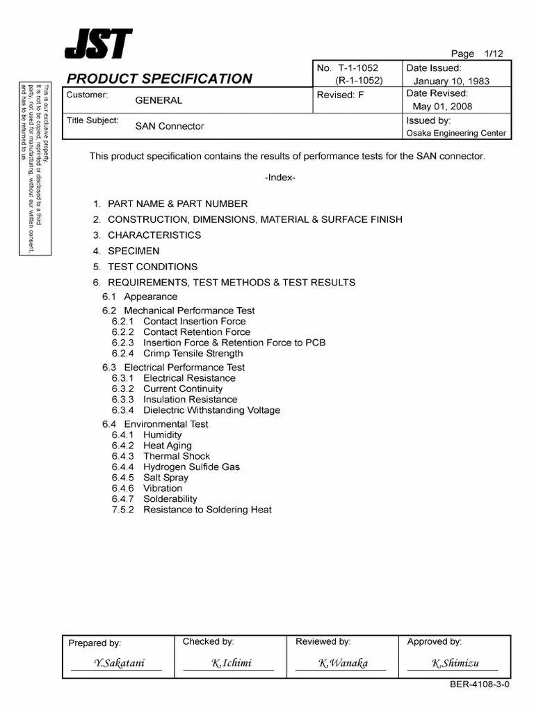 Product Specification - SAN Connector | PDF