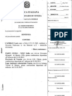 Sentenza Del Tribunale Di Venezia Contro Loris Candian 2011