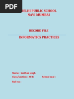 Informatics Practices Class 12 Record File Cbse