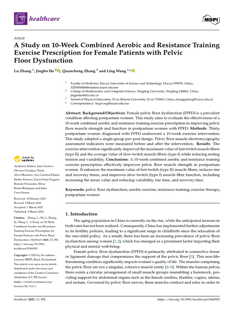 A Study On 10-Week Combined Aerobic and Resistance Training | PDF ...