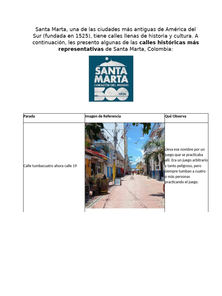 Calles de Santa Marta | PDF