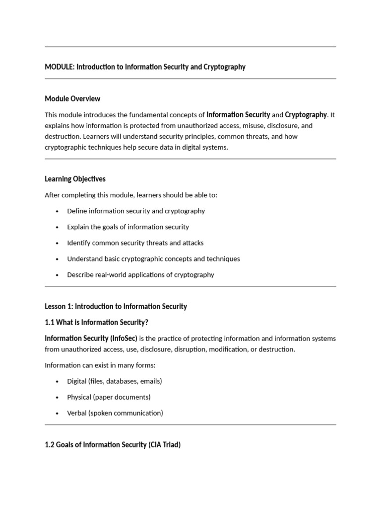 Introduction To Information Security and Cryptography | PDF | Key ...