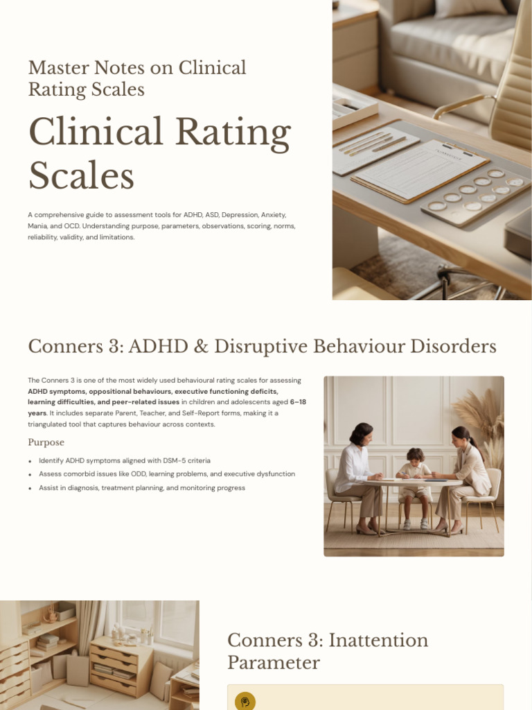 Master Notes On Clinical Rating Scales | PDF | Attention Deficit ...