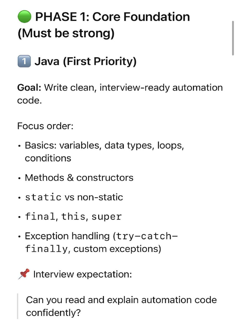 QA Automation Interview Preparation Path | PDF