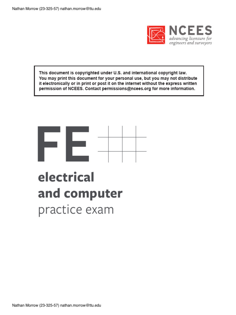 FE Electrical and Computer Practice Exam-2332557 | PDF | Amplifier ...