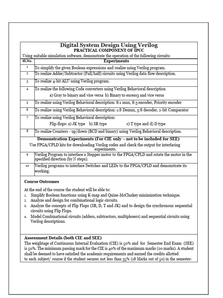 DSDV Manual Lab Final | PDF | Field Programmable Gate Array | Subtraction