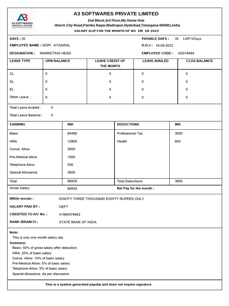 513462473-SalarySlip_Nov 2025 | PDF | Salary | Government Finances
