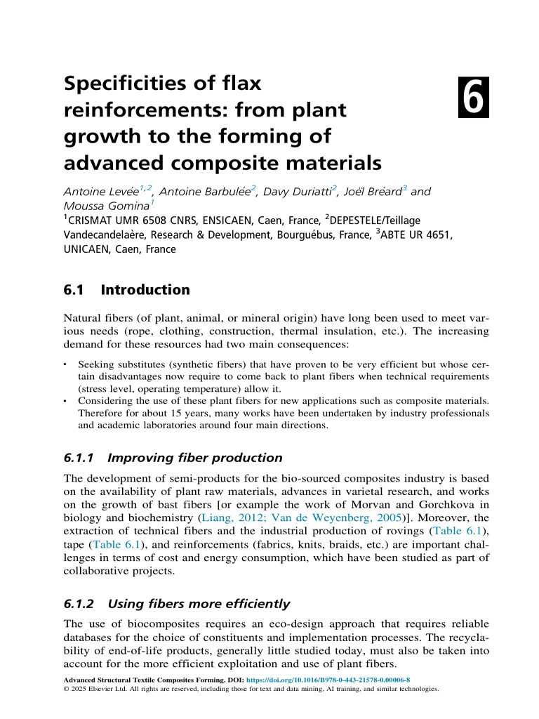 6 Specificities of Flax Reinforcements From Pl 2025 Advanced Structural ...