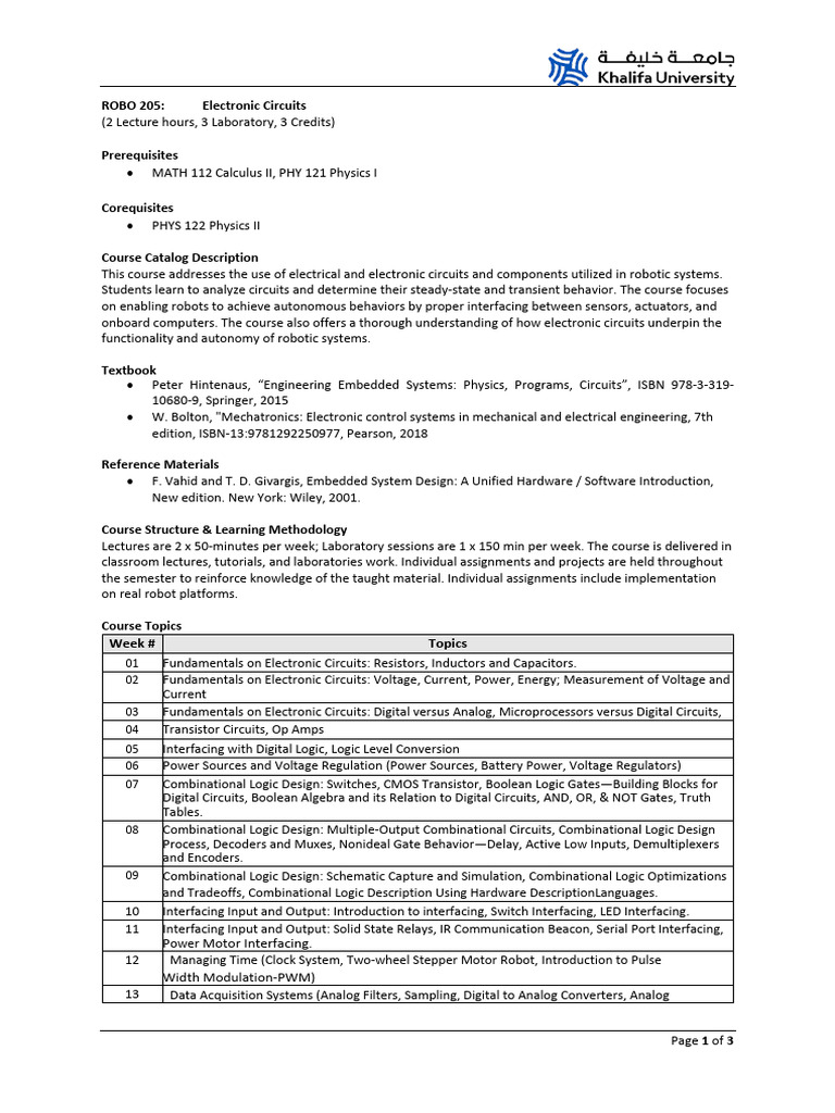 ROBO 205 Electronic Circuits - 2025 - 11 - 14 | PDF | Logic Gate ...