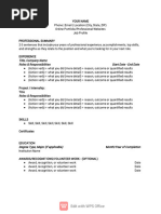 Comprehensive CV Sample Template | PDF