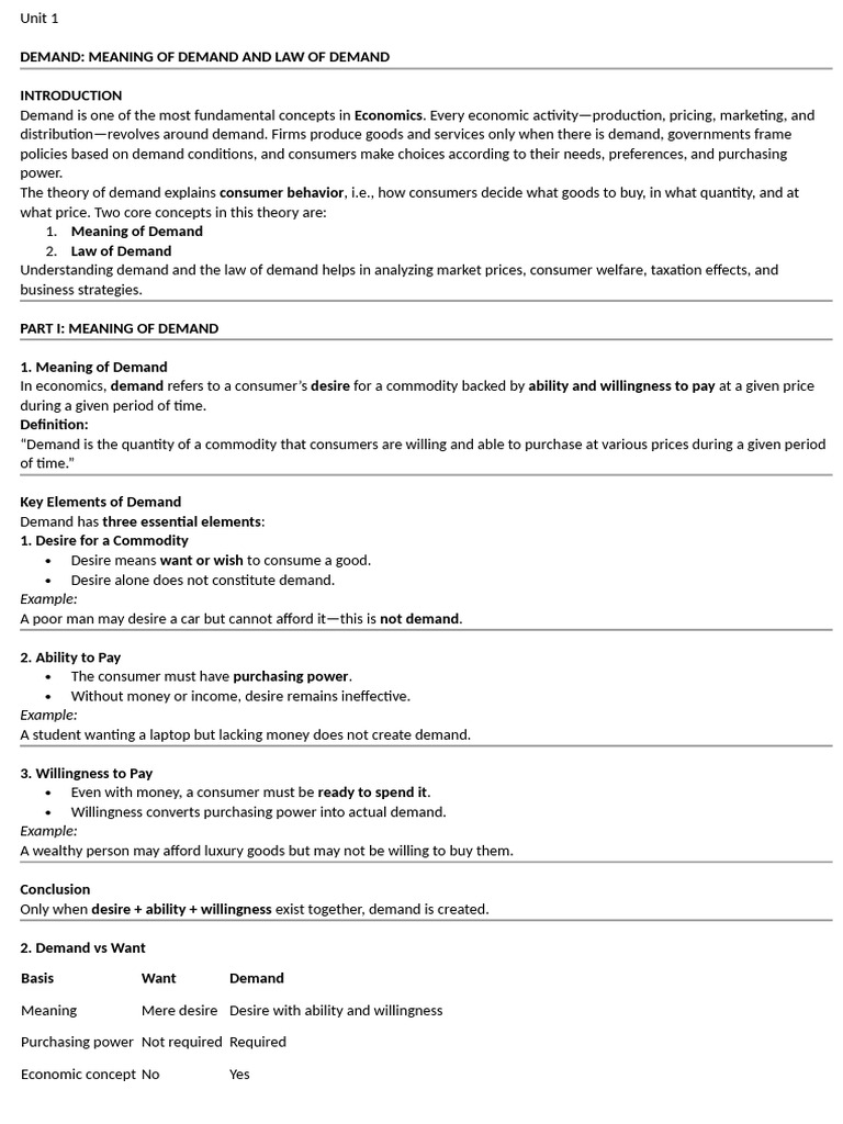 Economics For Engineers Imp Notes | PDF | Demand | Elasticity (Economics)