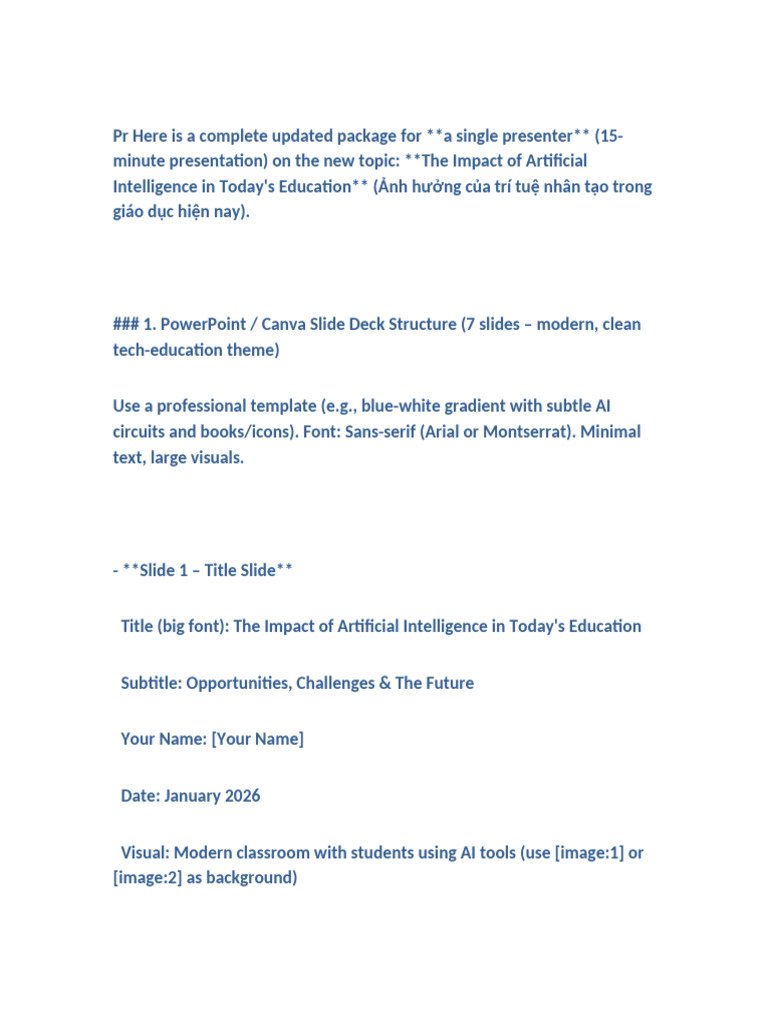 AI in Education Presentation Script | PDF | Artificial Intelligence ...