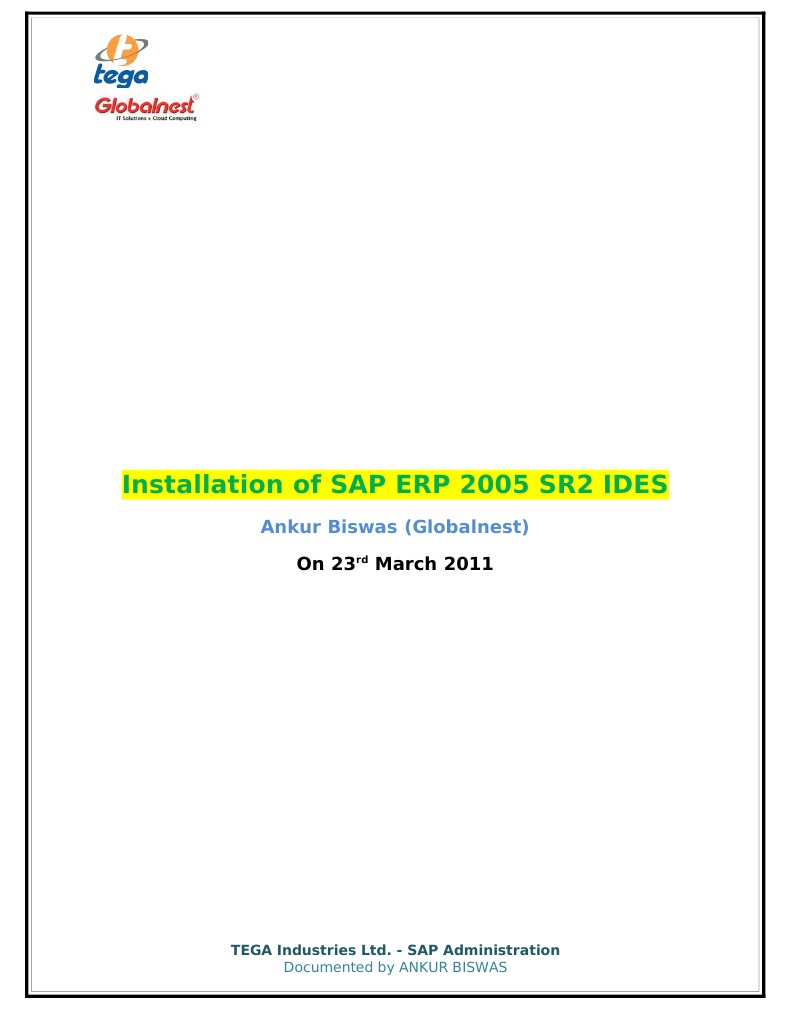 SAP ERP 2005 IDES Installation Guide | PDF | Sap Se | Business