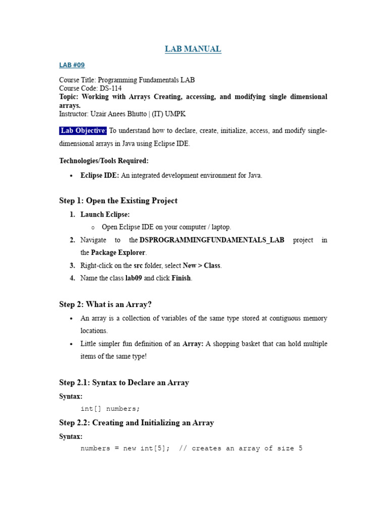 LAB 09 | PDF | Integer (Computer Science) | Integrated Development ...