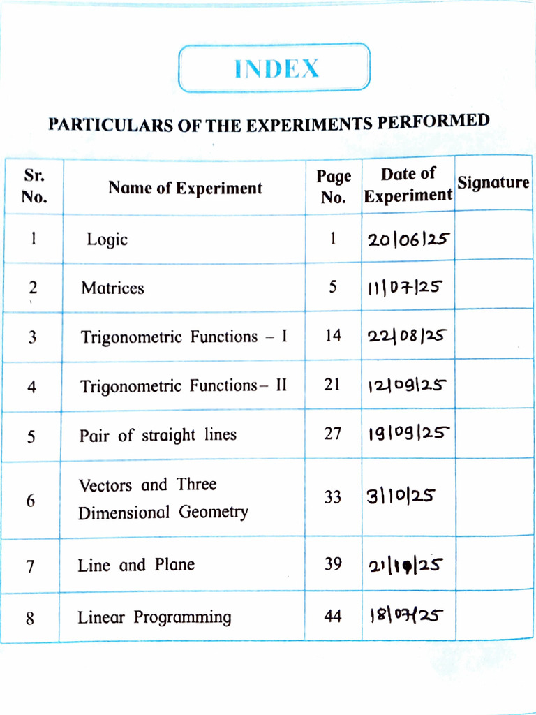 Maths Practical Part - 1 (25-26) | PDF