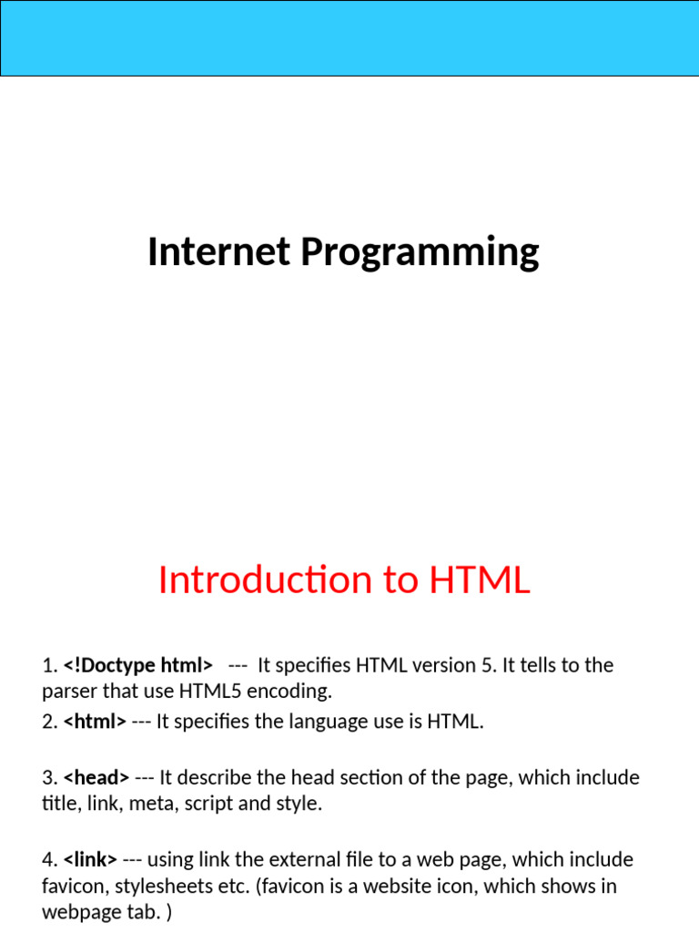Introduction To HTML Chapter-1 | PDF | Html | Hypertext