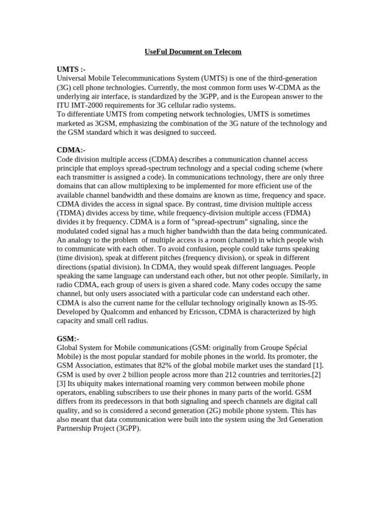 Useful Document on Telecom USA | PDF | Voice Over Ip | Channel Access ...