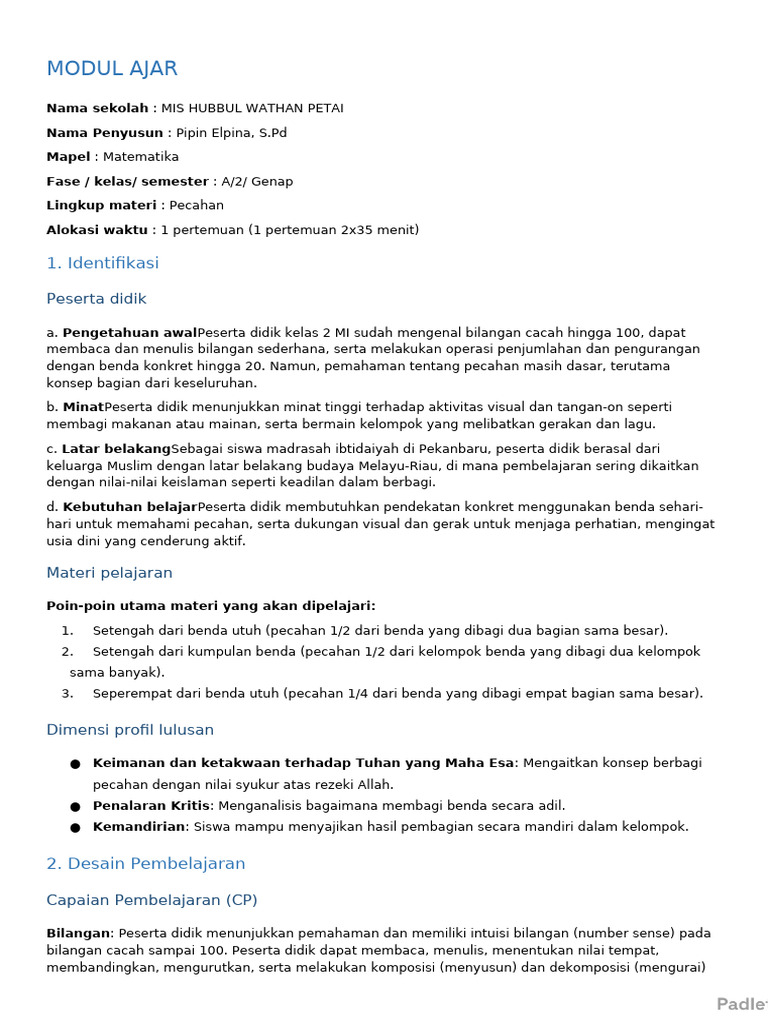 Modul MTK Bab 1 Pertemuan 1 | PDF