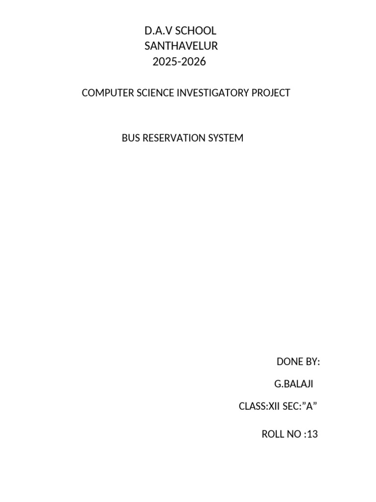 Computer Science Investigatory Project Balaji | PDF | Databases | My Sql