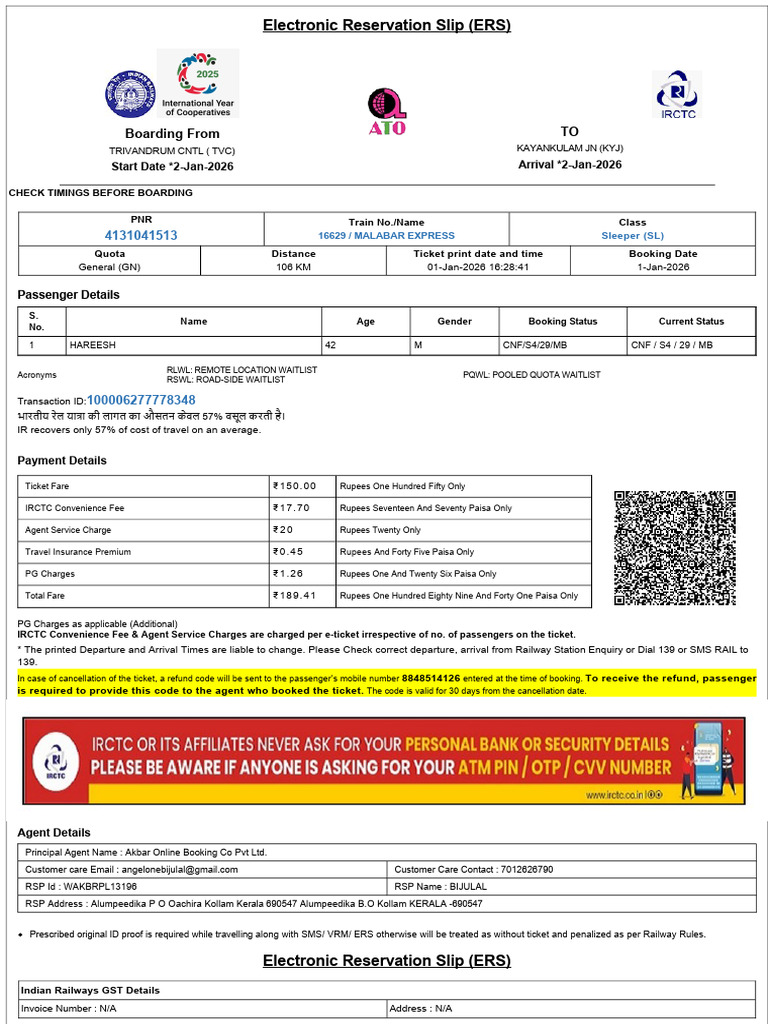 Tvc 2 Kyj Ticket 4131041513 | PDF | Identity Document