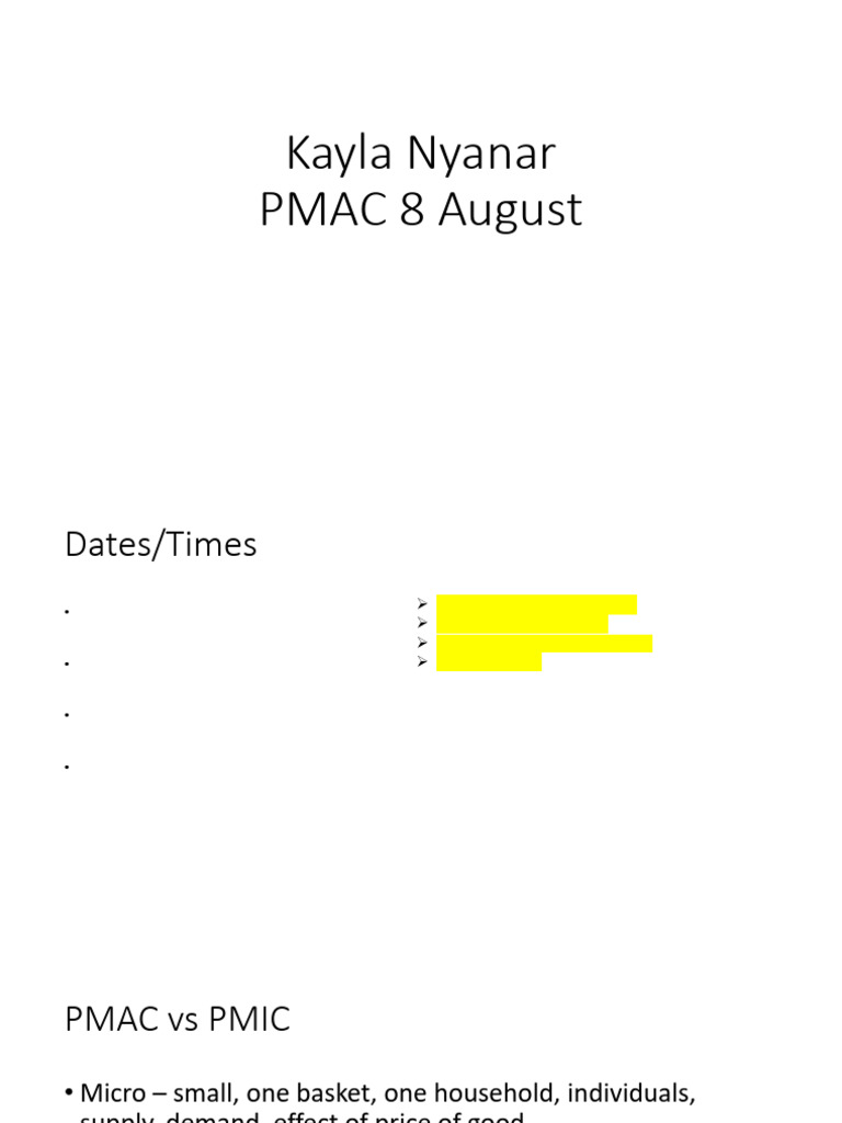 Pmac 10 Aug PP | PDF | Money | Wealth