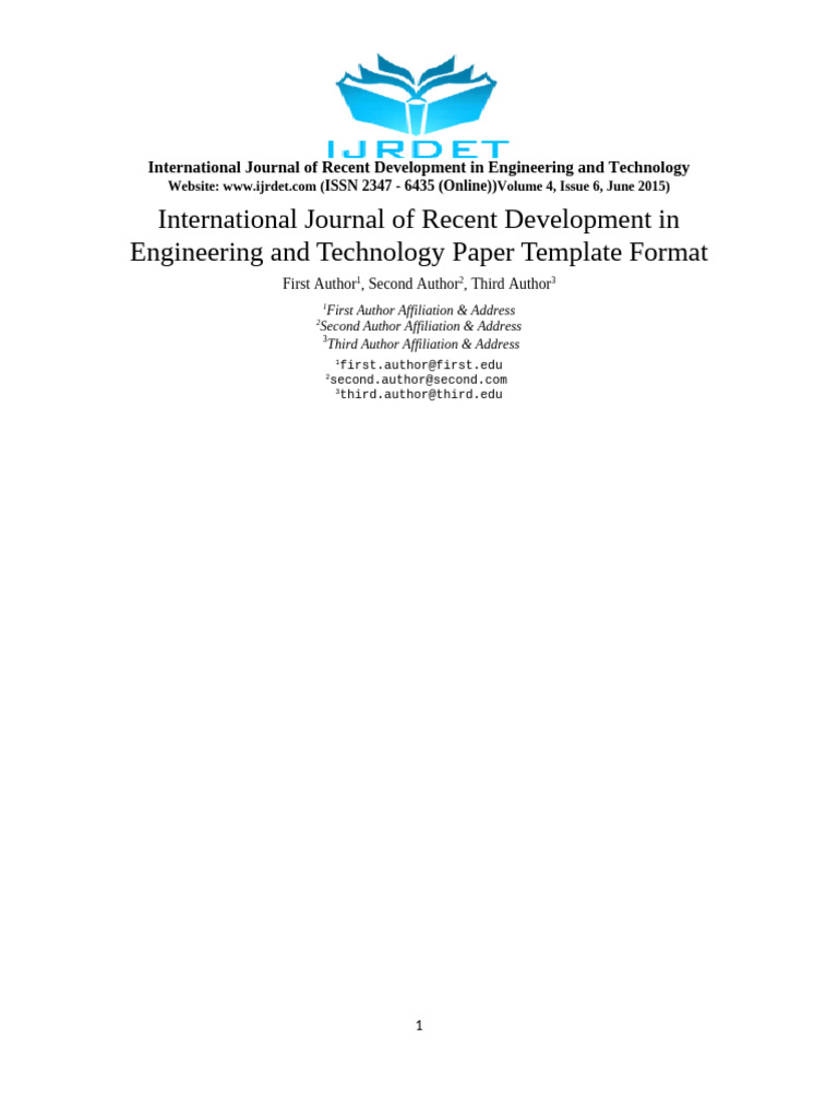 Ijrdet Paper Template | PDF | Typefaces | Letter Case