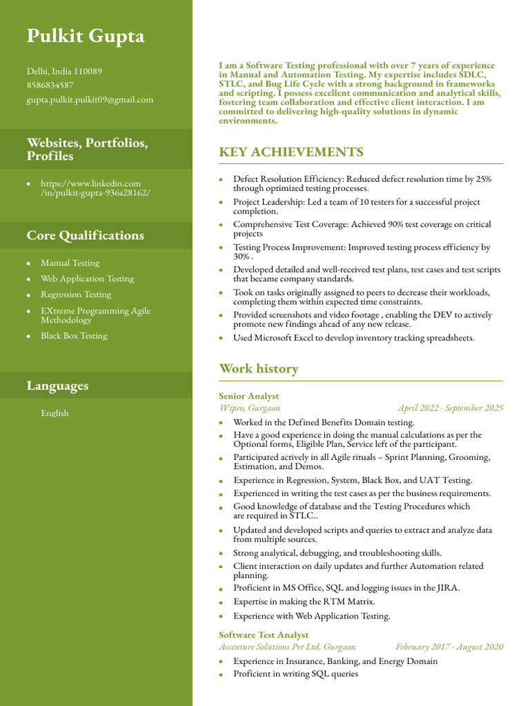 Pulkit Gupta Resume 3 | PDF | Software Testing | Systems Architecture