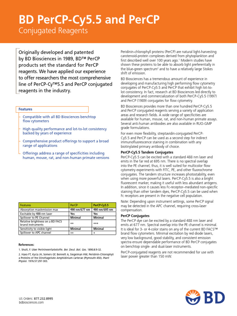 Bd Percp-cy5.5 and Percp | PDF | Flow Cytometry | Cell Biology