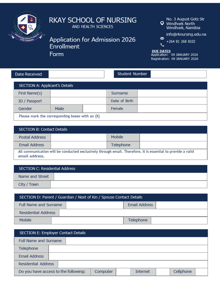Application Form-January 26 Intake | PDF | Identity Document | Driver's ...