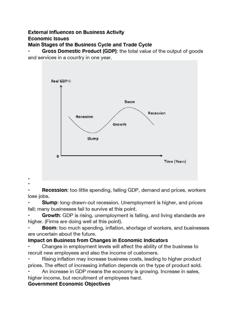 External Influences On Business Activity | PDF | Inflation | Balance Of ...