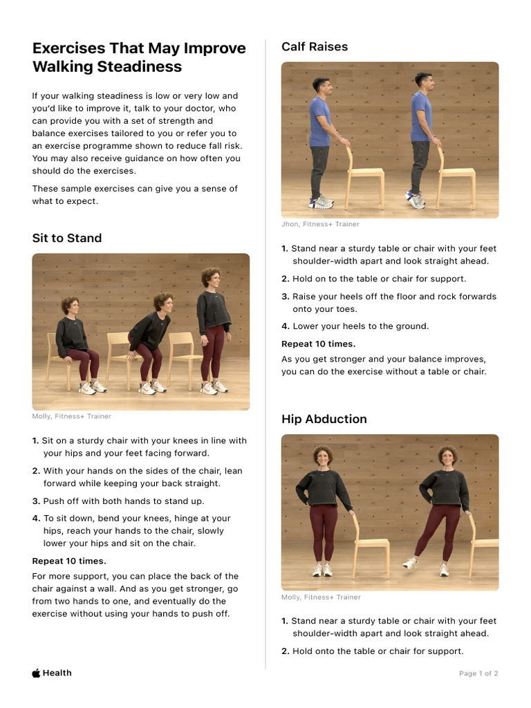 Health – Exercises That May Improve Walking Steadiness | PDF | Foot