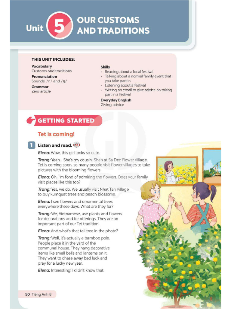 English 8 - Unit 5 - Our Customs and Traditions | PDF