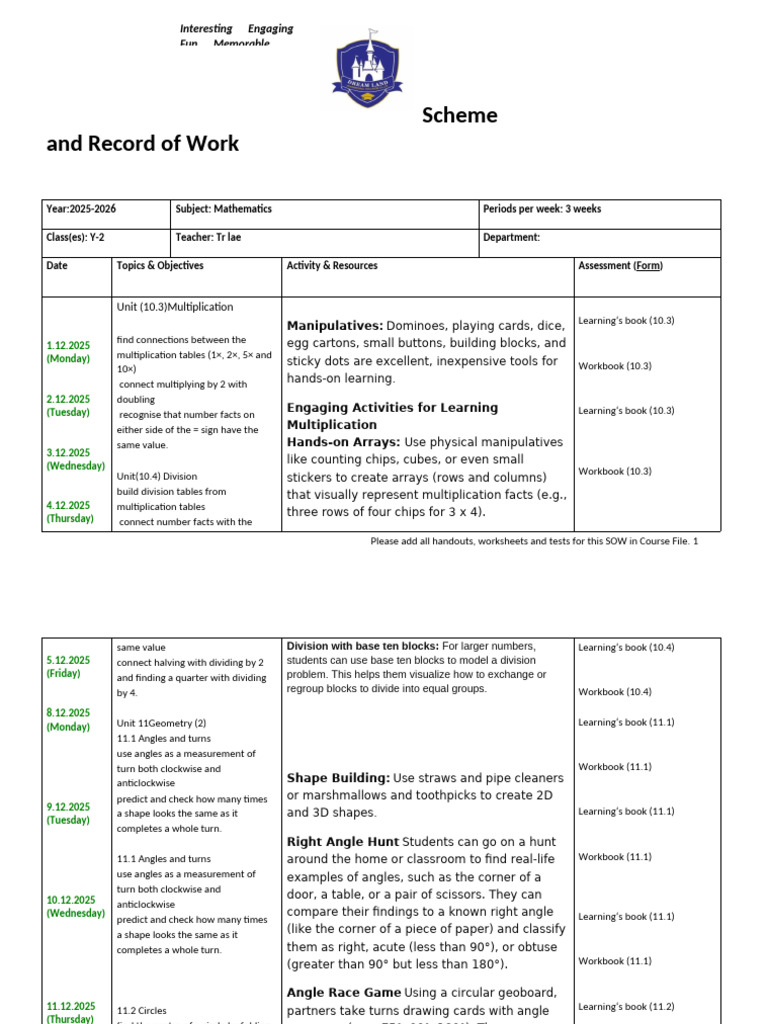 LP Maths December Y2 | PDF | Angle