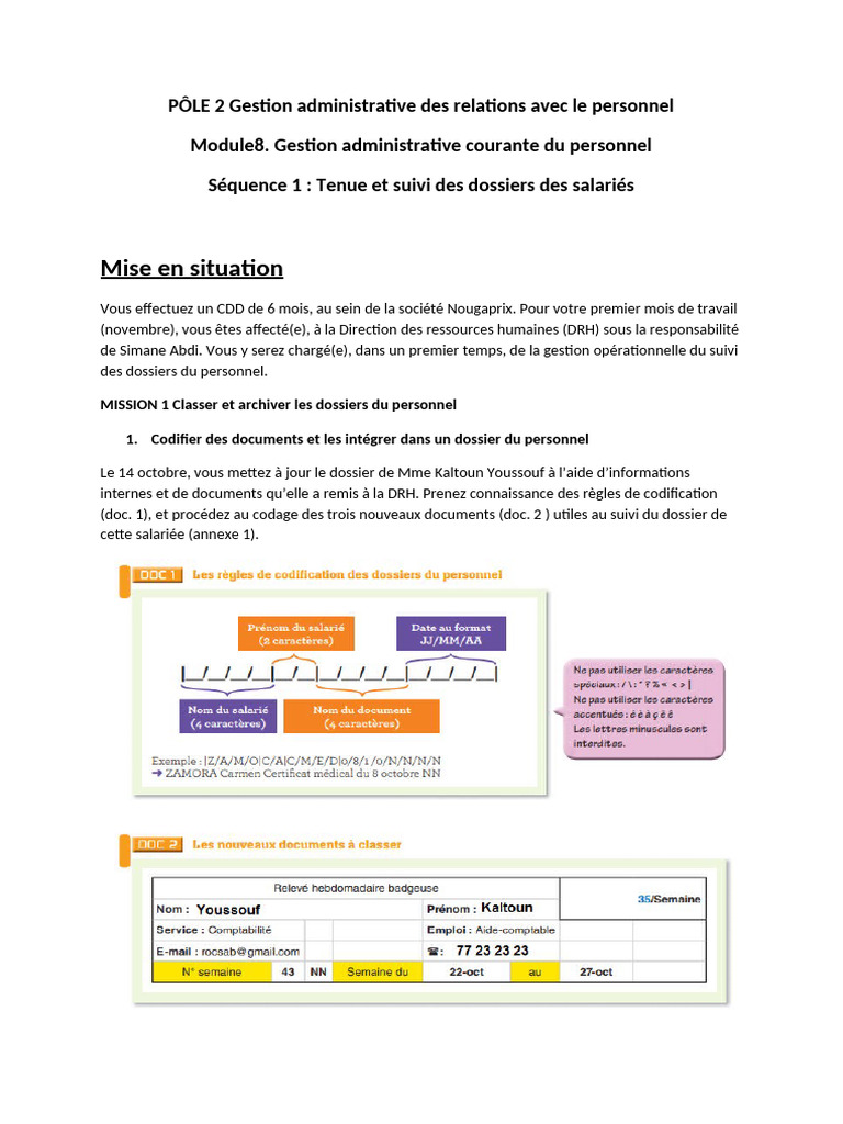 TD Sequence 1 Seance 1 Le Code de Travail | PDF