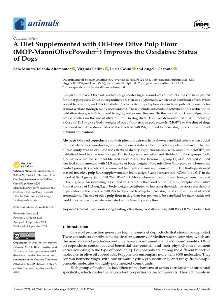 A Diet Supplemented With Oil-Free Olive Pulp Flour | PDF | Polyphenol ...