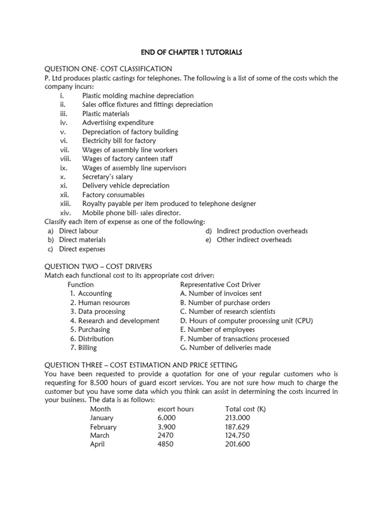 Practice Questions-cost Basics | PDF | Cost | Expense