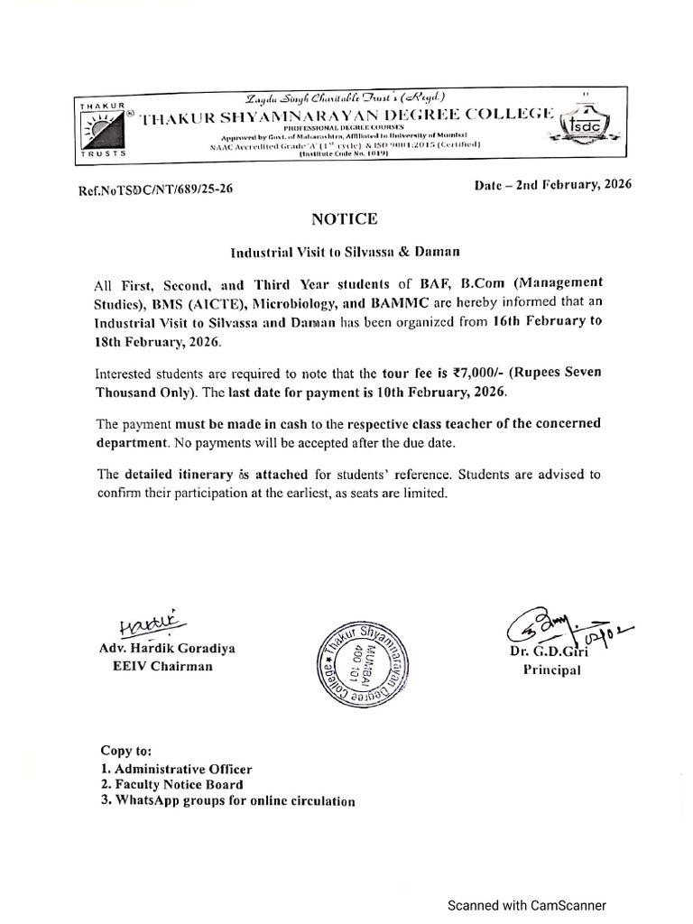 Short IV Notice to Silvassa | PDF