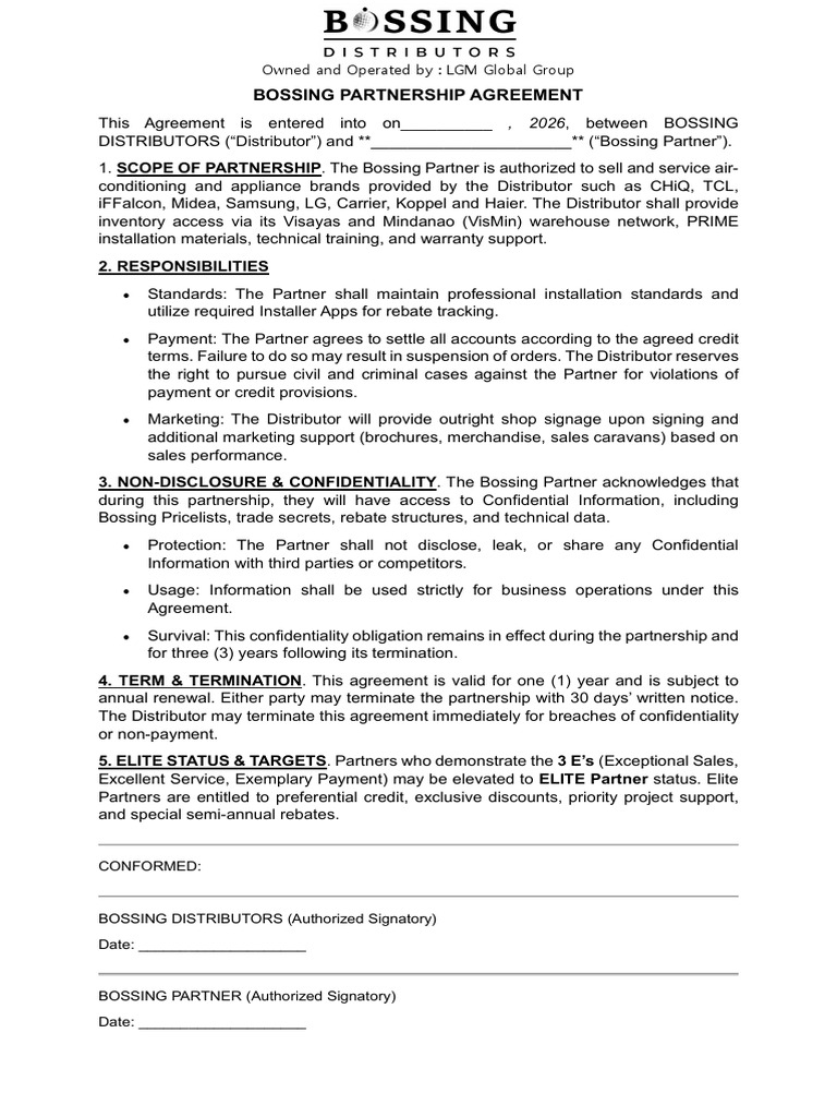 Bossing Partnership Agreement 01.02.2026 | PDF | Business Law