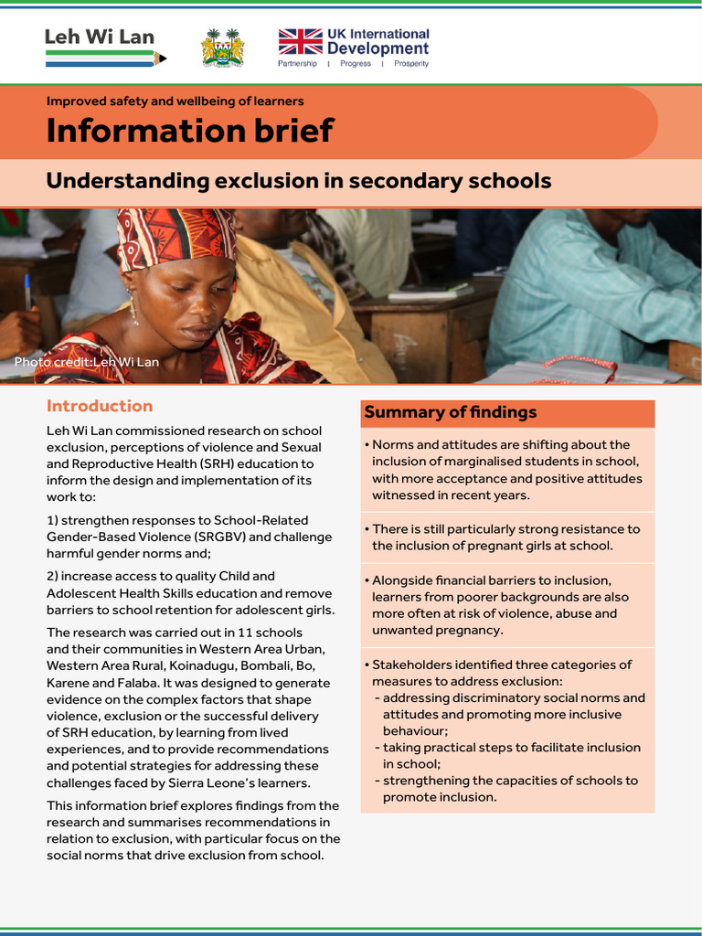Understanding Exclusion in Secondary Schools | PDF | Social Exclusion ...