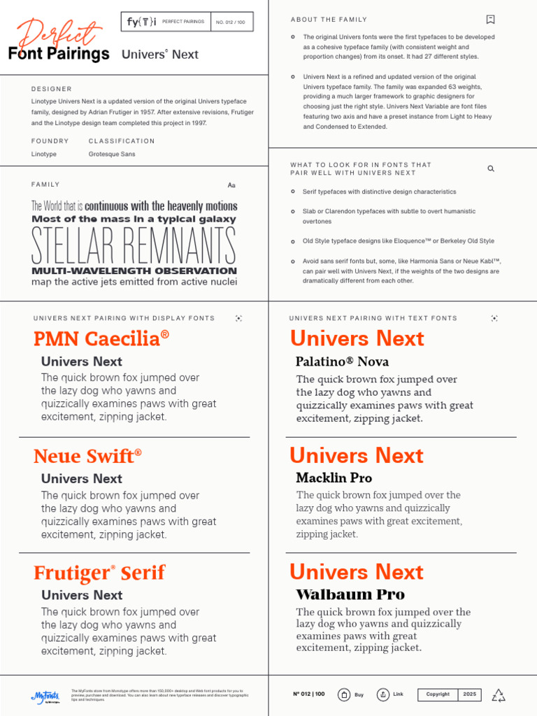Perfect Font Pairings Univers Next | PDF | Typefaces | Sans Serif