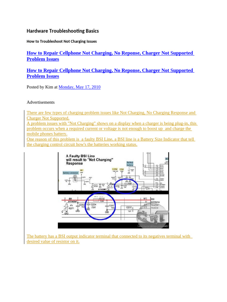 Hardware Troubleshooting Basics | PDF | Battery Charger | Electrical ...